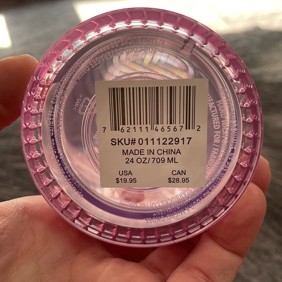 NWT - Starbucks 24oz Pink/Blue Ombre Cross-Checkered Textured Tumbler w/straw - Picture 3 of 6